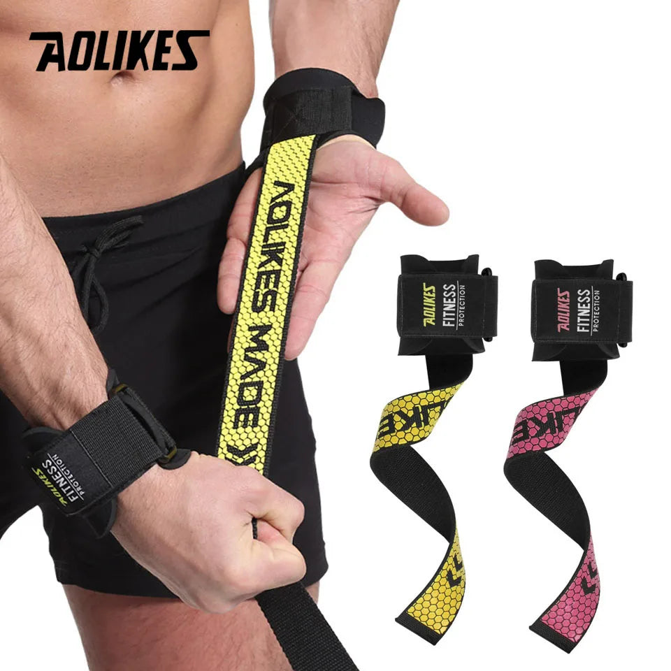 1 Pair Gym Fitness Weight Lifting Grip Straps Dumbbell Hand Grips Training Wrist Support Bands for Barbell Pull Up