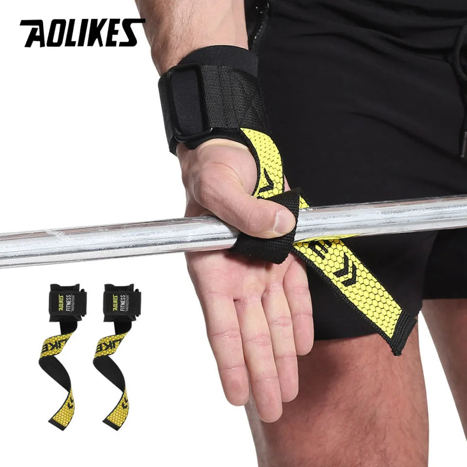 1 Pair Gym Fitness Weight Lifting Grip Straps Dumbbell Hand Grips Training Wrist Support Bands for Barbell Pull Up
