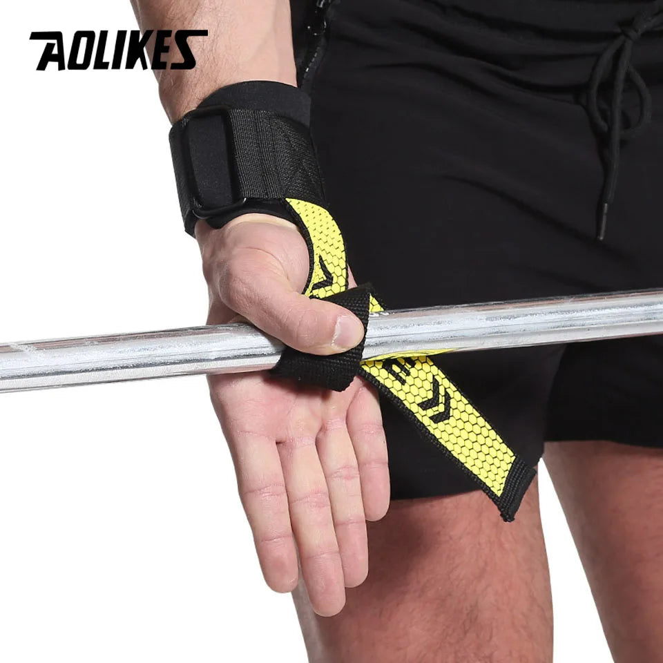 1 Pair Gym Fitness Weight Lifting Grip Straps Dumbbell Hand Grips Training Wrist Support Bands for Barbell Pull Up