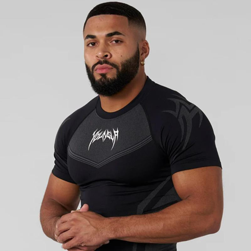 Men'S Fitness Compression Shirt -Breathable & Stretchy Workout Tee