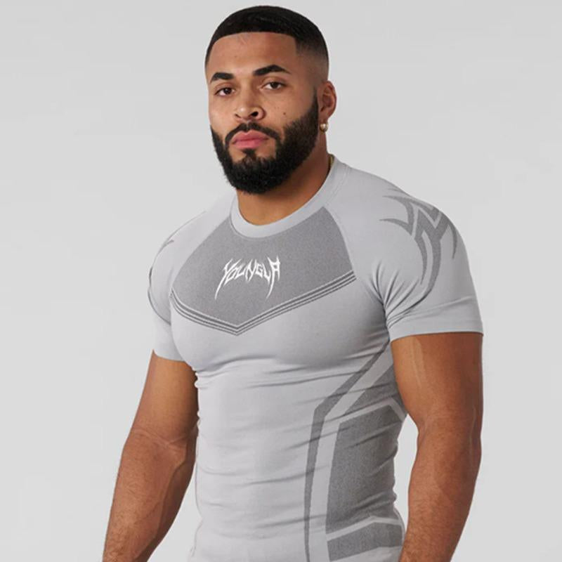 Men'S Fitness Compression Shirt -Breathable & Stretchy Workout Tee