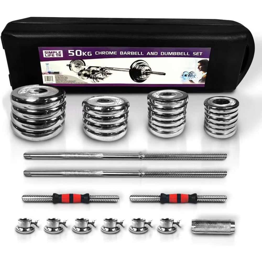 Adjustable Dumbbell Set Home Gym Cast Iron Barbell Sets with Carry Box 44Lbs Office Bedroom Workout Dumbbells for Men and Women