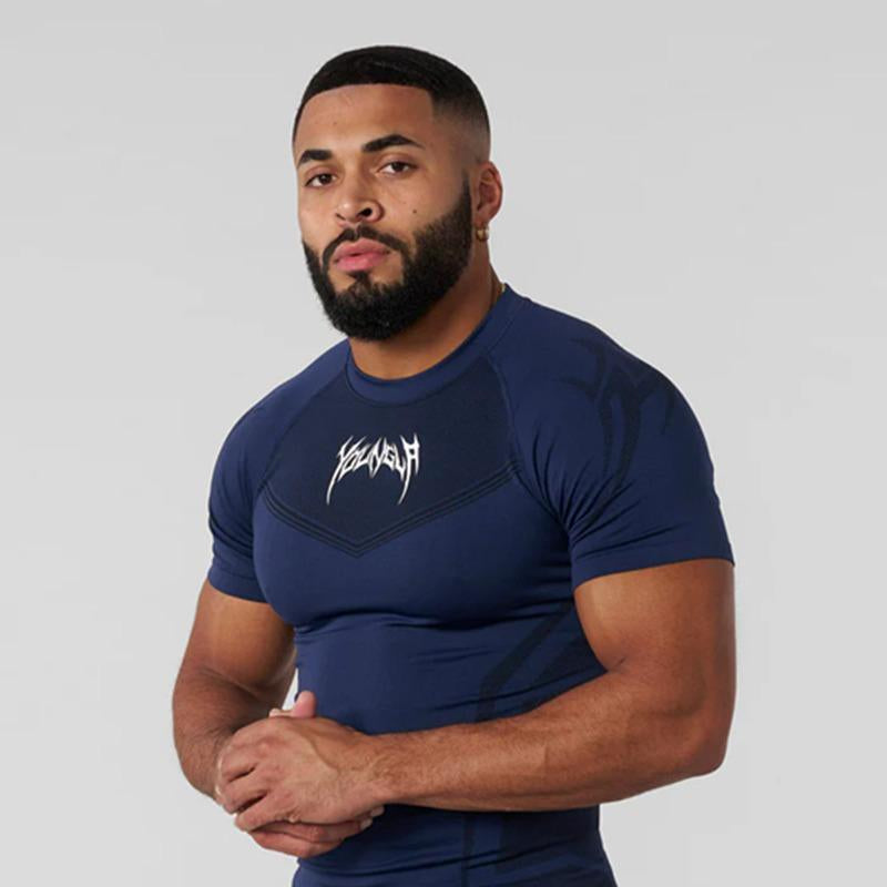Men'S Fitness Compression Shirt -Breathable & Stretchy Workout Tee