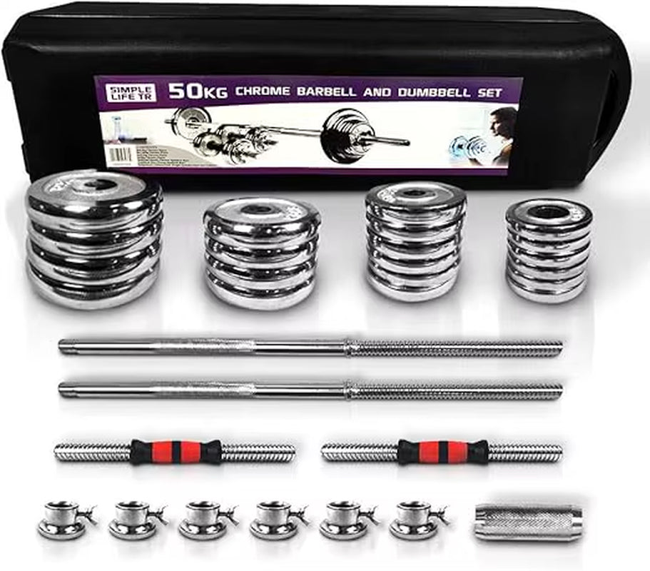 Adjustable Dumbbell Set Home Gym Cast Iron Barbell Sets with Carry Box 44Lbs Office Bedroom Workout Dumbbells for Men and Women