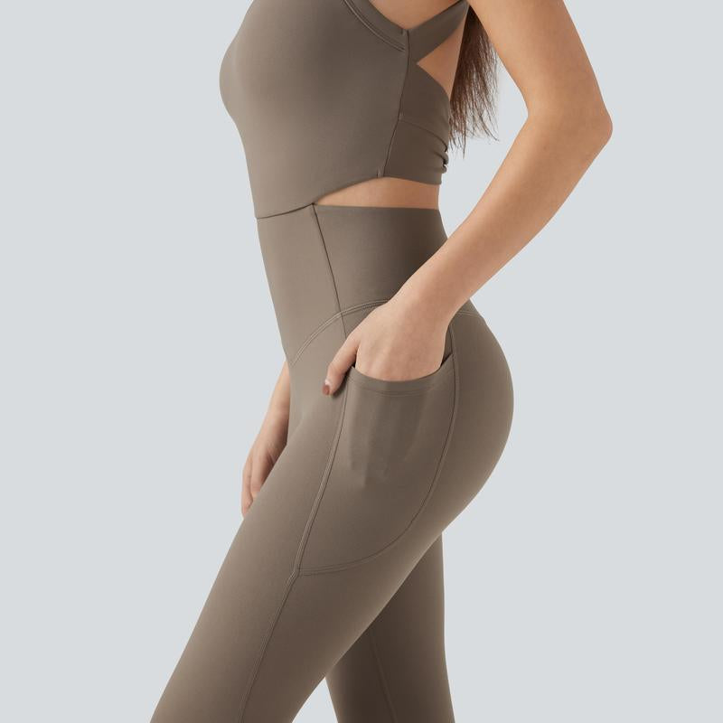 Halara Ultrasculpt™ Socinched Tummy Control Training Jumpsuit with Pockets-Easy Peezy Edition
