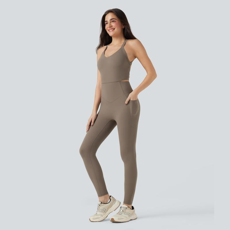 Halara Ultrasculpt™ Socinched Tummy Control Training Jumpsuit with Pockets-Easy Peezy Edition