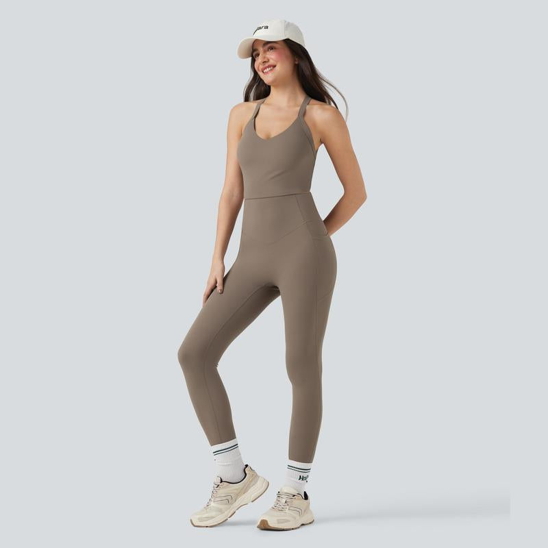 Halara Ultrasculpt™ Socinched Tummy Control Training Jumpsuit with Pockets-Easy Peezy Edition