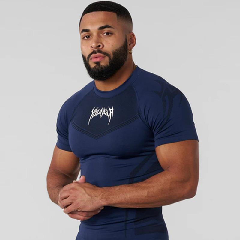 Men'S Fitness Compression Shirt -Breathable & Stretchy Workout Tee