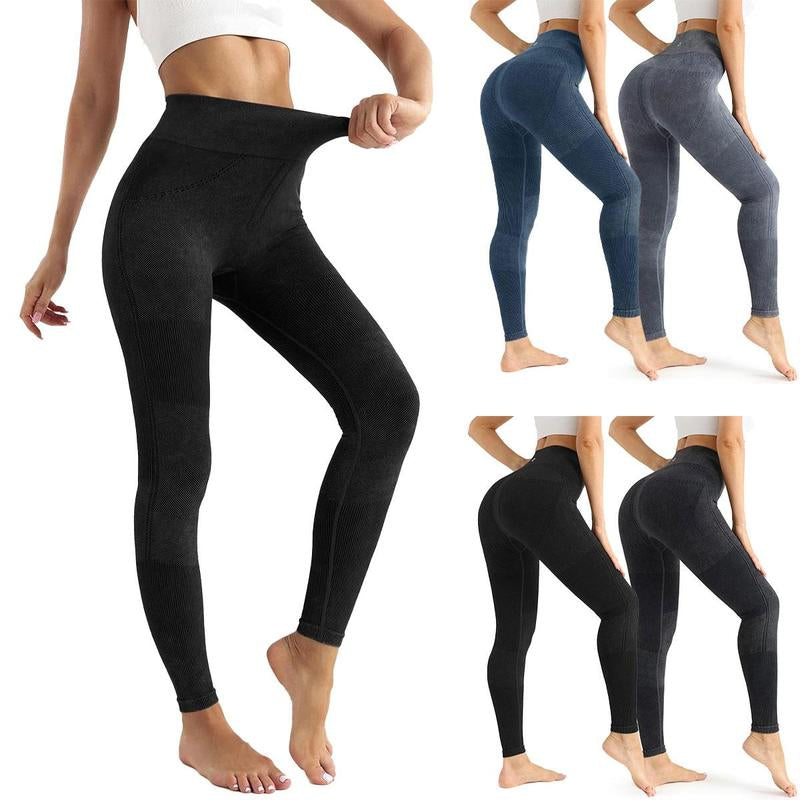 PLNOTME Womens Compression Leggings High Waisted Ribbed Butt Lifting Gym Workout Yoga Jeggings Pants