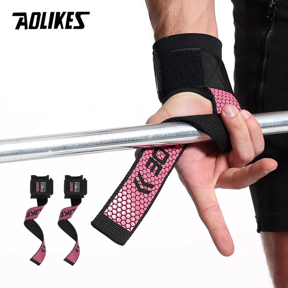 1 Pair Gym Fitness Weight Lifting Grip Straps Dumbbell Hand Grips Training Wrist Support Bands for Barbell Pull Up