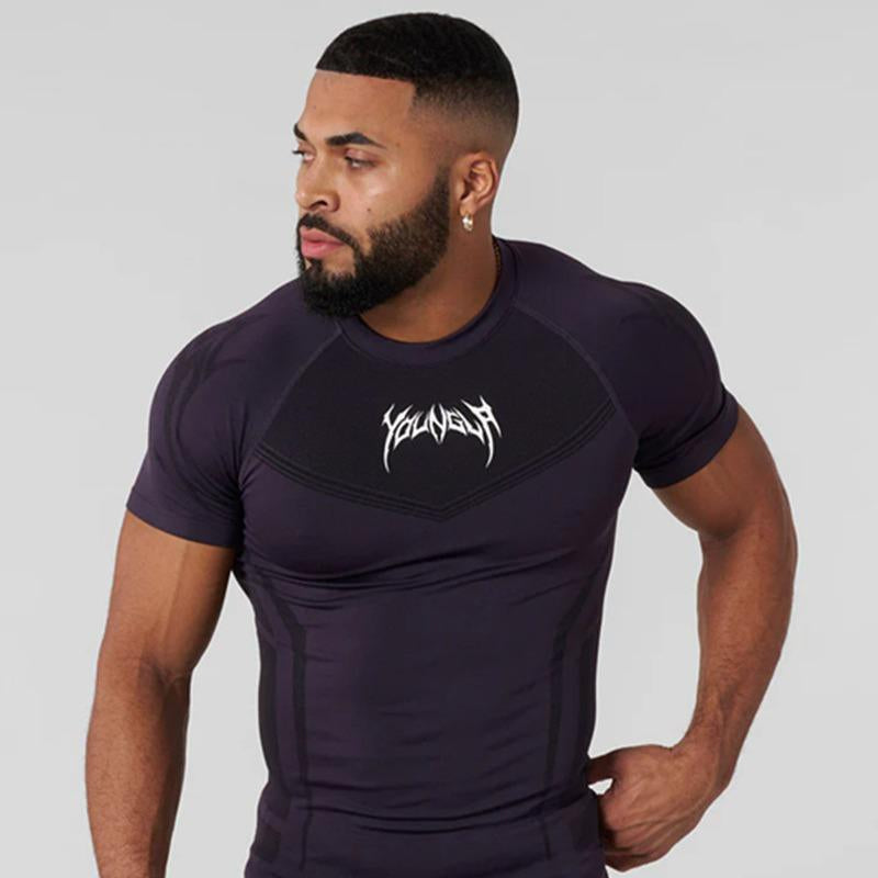 Men'S Fitness Compression Shirt -Breathable & Stretchy Workout Tee