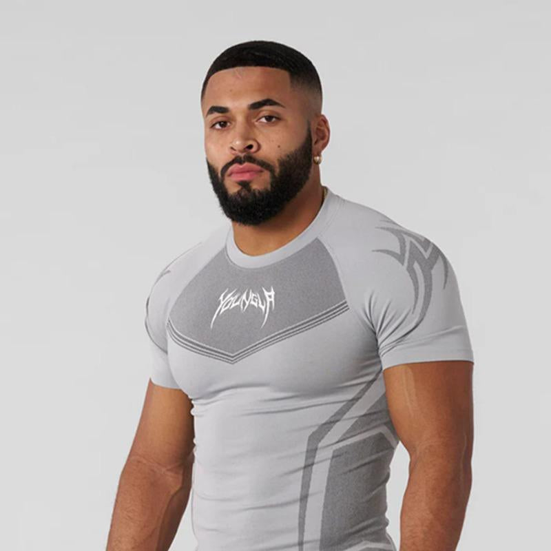 Men'S Fitness Compression Shirt -Breathable & Stretchy Workout Tee