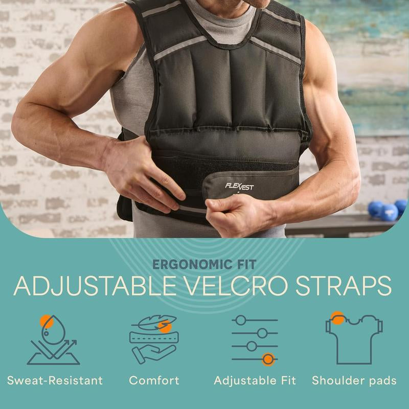 Lifepro 2-In-1 Adjustable Weighted Vest + Ankle Weights (15 & 20Lbs) - Running Weighted Vest for Women & Men with Reflective Stripe, Phone Pocket - Workout Equipment for Strength Training & Fitness