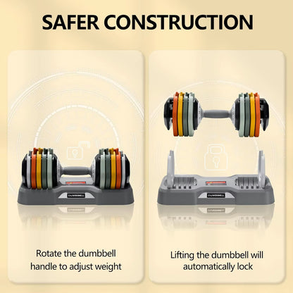25/55 Lbs Dumbbell Set, Anti-Slip Fast Adjust Turning Handle, Adjustable for Men and Women, Pair for Home Gym Exercise