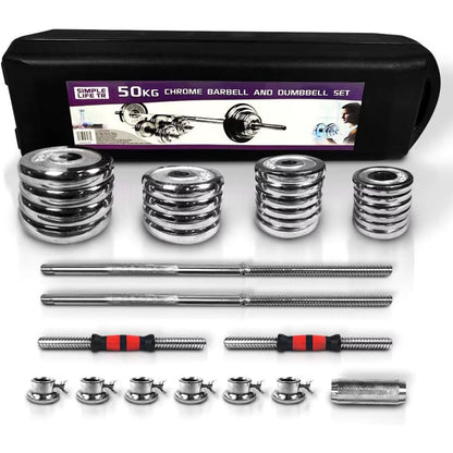 Adjustable Dumbbell Set Home Gym Cast Iron Barbell Sets with Carry Box 44Lbs Office Bedroom Workout Dumbbells for Men and Women