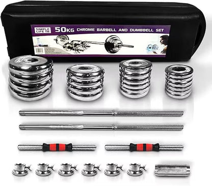 Adjustable Dumbbell Set Home Gym Cast Iron Barbell Sets with Carry Box 44Lbs Office Bedroom Workout Dumbbells for Men and Women