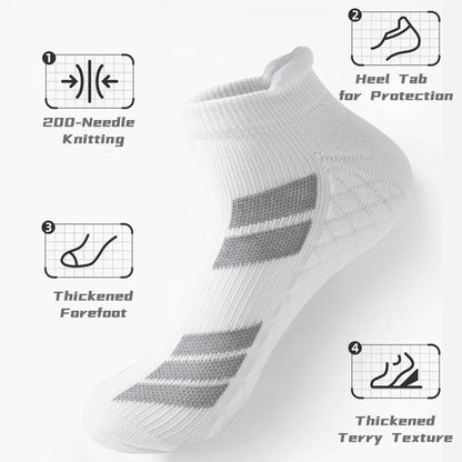 6 Pairs of Sports No Show Socks for Man and Woman, Ankle Socks with Terry Soles Offer Shock Absorption and Wear Resistance, White Daily Socks That Are Sweat-Absorbing and Breathable, Valentine'S Day Gift
