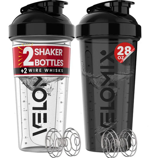 2-Pack 28Oz Protein Shaker Bottles – Leak-Proof Shaker Cups with Wire Whisks for Protein Shakes and Supplements – Ideal for Gym, Fitness, and Daily Use