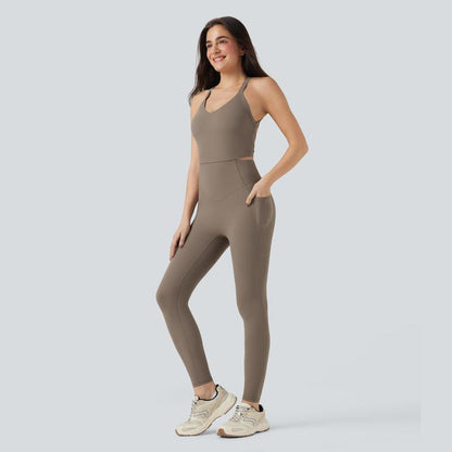 Halara Ultrasculpt™ Socinched Tummy Control Training Jumpsuit with Pockets-Easy Peezy Edition